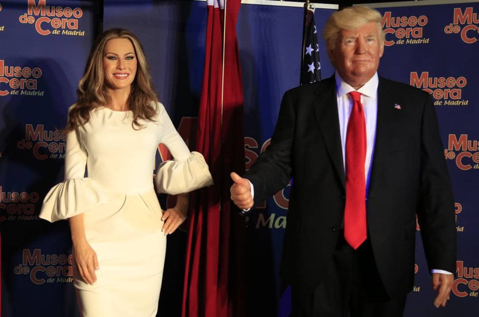 figuras de cera de donald y melania Trump Museo de Cera de Madrid